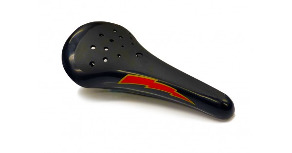 Old School BMX Elina Style BMX Seat Black with Lightning Bolt by